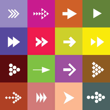 arrow set direction color illustrationのイラスト素材