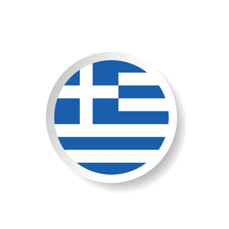 sticker of greece flag in blue and white color art illustrationのイラスト素材