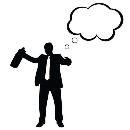 man with speech bubble silhouette art illustrationのイラスト素材