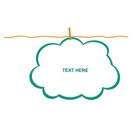 cloud on clothspin design color illustration on white backgroundのイラスト素材