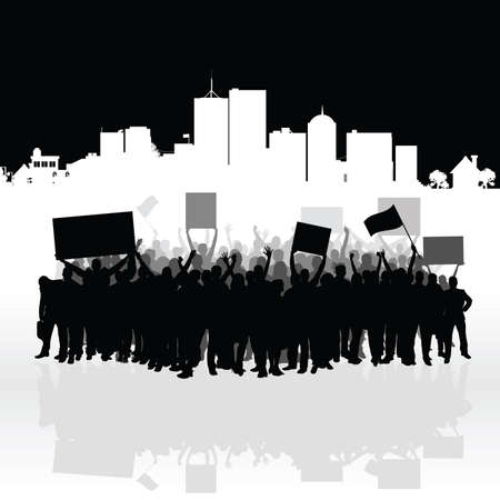 people silhouette in various poses front of historic famous monument illustrationのイラスト素材