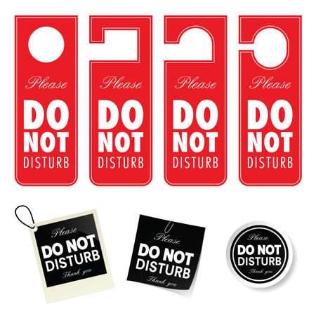 do not disturb tag set design illustration art in colorfulのイラスト素材
