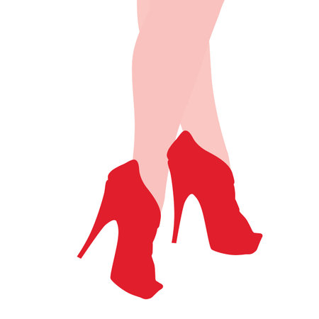 woman legs in color design illustration on whiteのイラスト素材