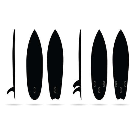 surfboard set in black color design art illustrationのイラスト素材