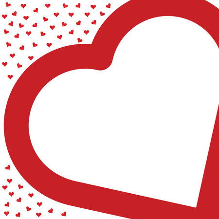 Heart in red color background illustration on white.のイラスト素材