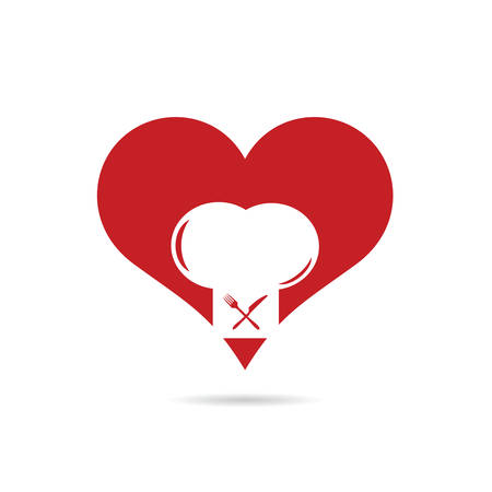 cook hat in red and white color art illustrationのイラスト素材