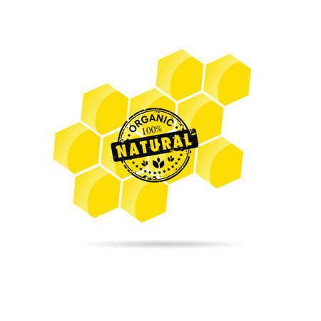 honey natural healty in yellow color art illustrationのイラスト素材