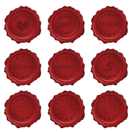 seal wax with icon on it in red color art illustrationのイラスト素材