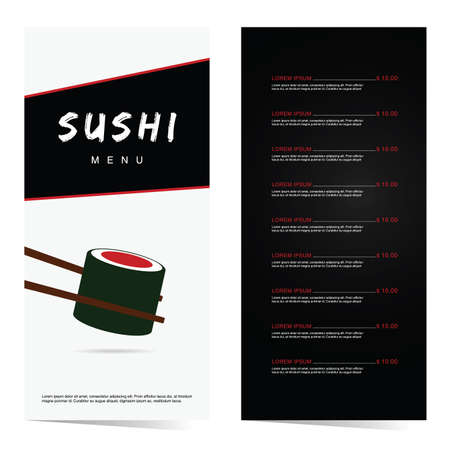 sushi japanese food in color art illustrationのイラスト素材