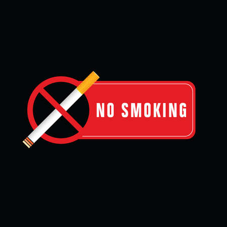 no smoking sign on black background set art illustrationのイラスト素材