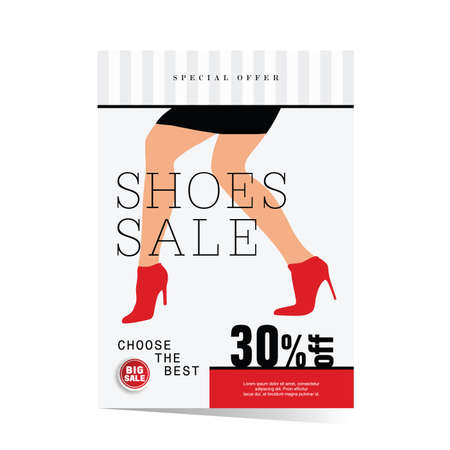 poster of woman shoes sale illustration in colorfulのイラスト素材