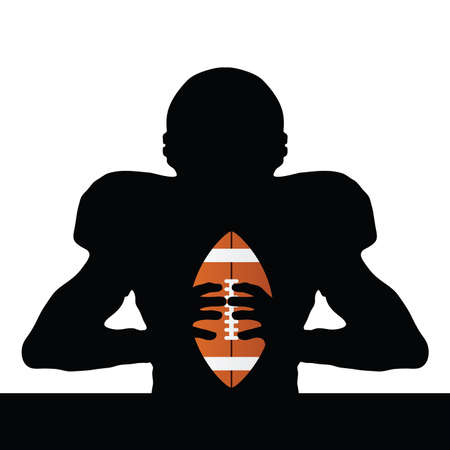 rugby player silhouette illustration on whiteのイラスト素材