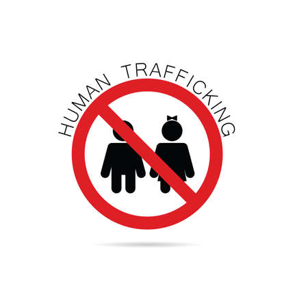 human trafficking sign in red color illustrationのイラスト素材