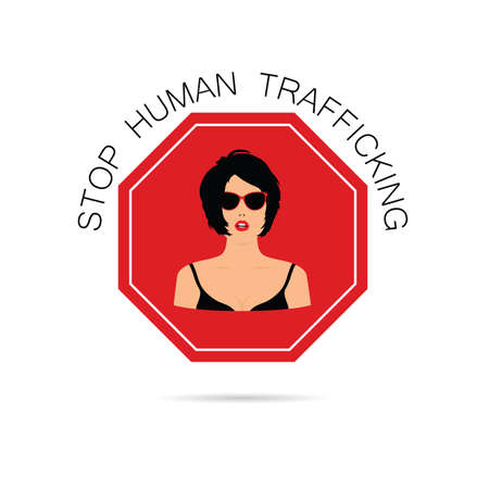 stop human traffickung with women illustration vectorのイラスト素材