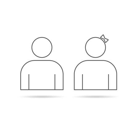 couple line icon illustration on whiteのイラスト素材