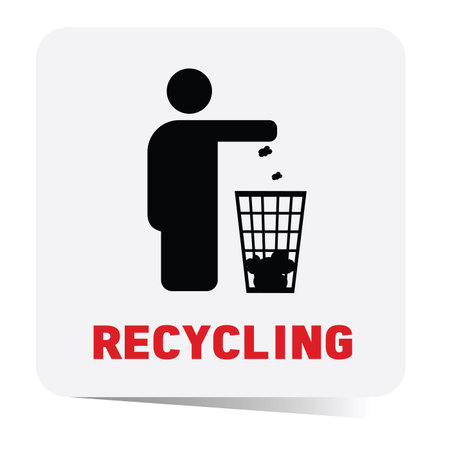 recycling sticker with symbol vector illustration on whiteのイラスト素材