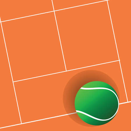 tennis ball green on court illustration in colorfulのイラスト素材