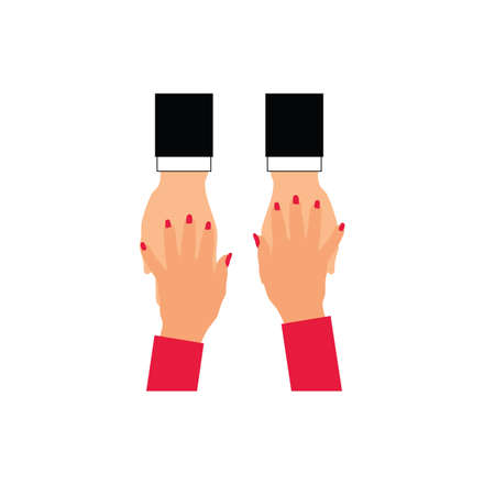 Woman and man hands artのイラスト素材