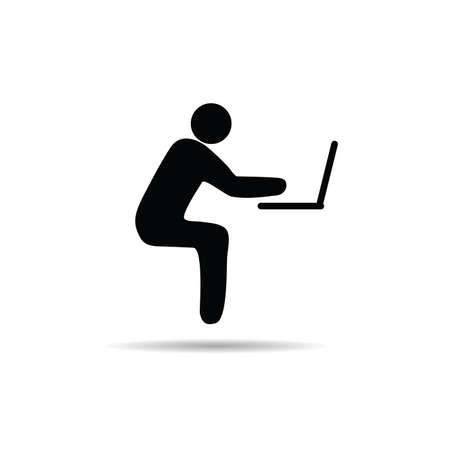 Man icon with laptopのイラスト素材