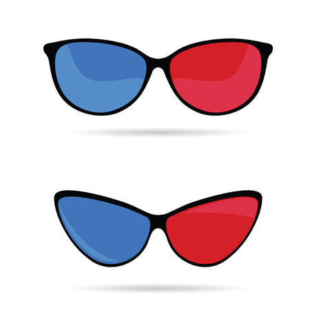 Sunglasses in blue and red art illustrationのイラスト素材