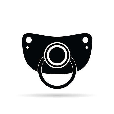 Baby pacifier illustration in black colorのイラスト素材