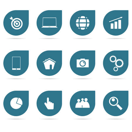 icon set illustration on whiteのイラスト素材