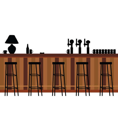 Bar furniture illustration in colorfulのイラスト素材