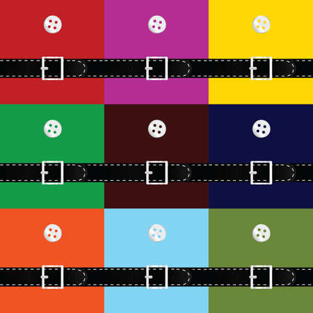 Suit Santa set illustration in colorfulのイラスト素材
