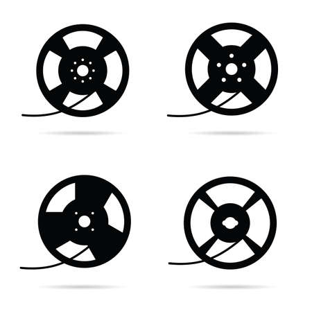 film tape roll old set art illustrationのイラスト素材