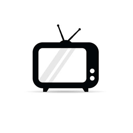 Ancient television illustration in black color.のイラスト素材