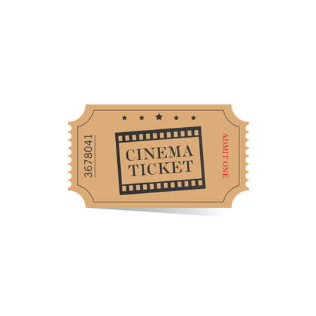 Ticket for cinema old vector illustration on white background.のイラスト素材