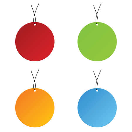 Tag sale circle set illustration in colorful.のイラスト素材