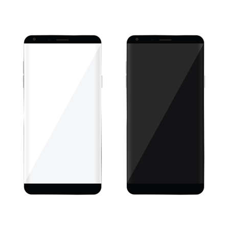 mobile phone with black and white art illustrationのイラスト素材