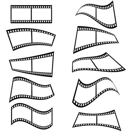 Film tape set art illustration, in black and white.のイラスト素材