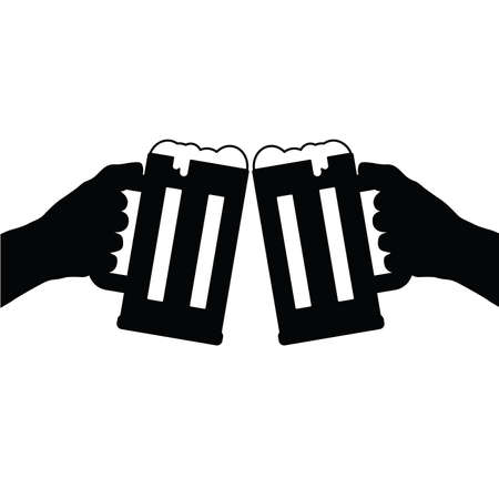 beer mug with cheers situation vector on whiteのイラスト素材