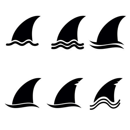 shark fin icon vector in black colorのイラスト素材