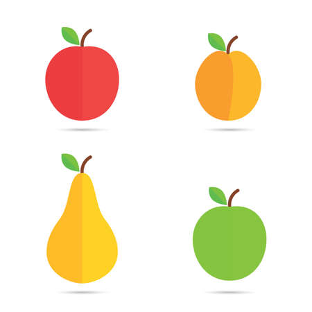 fruit vector icons illustration on white backgroundのイラスト素材