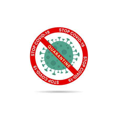 corona virus with virus symbol stop sign vector illustrationのイラスト素材