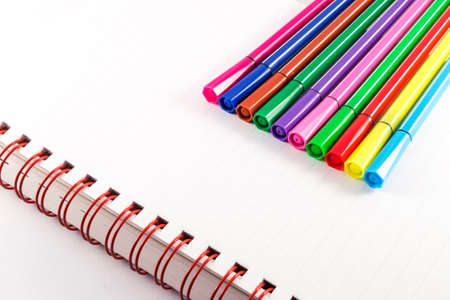 Color markers on white backgroundの写真素材