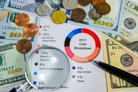 Searching good company from financial report for value investment concept in stock market.の写真素材