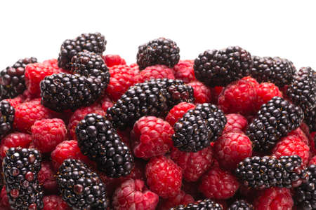 Tasty raspberry and berry background.の写真素材