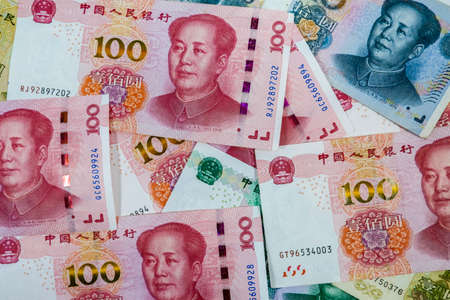 China Yuan banknote wallpaper background whole screen bundle of dollars banknotes cash money stack.の写真素材