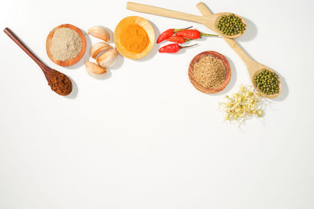 a copy space with culinary theme a background decorated