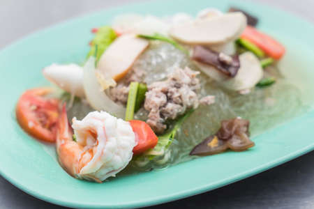 Spicy seafood vermicelli saladの写真素材