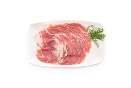 fresh pork slicedの写真素材