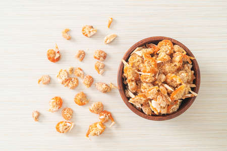 dried shrimps or dried salted prawnの写真素材