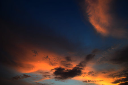 Beautiful sunset sky with clouds. Abstract sky.