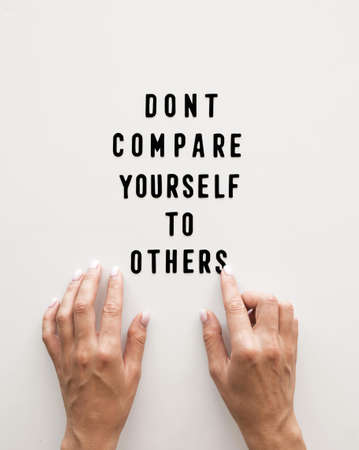 close up hands with motivational text. High quality and resolution beautiful photo conceptの写真素材