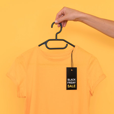 black friday sale t shirt hangerの写真素材