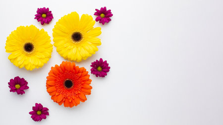 copy space colorful flowers